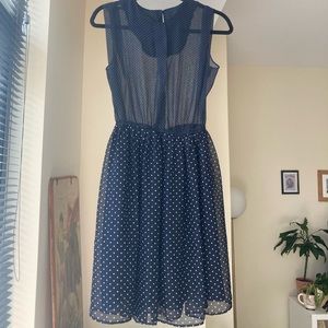 Anthropologie Pleated Polka Dot Dress